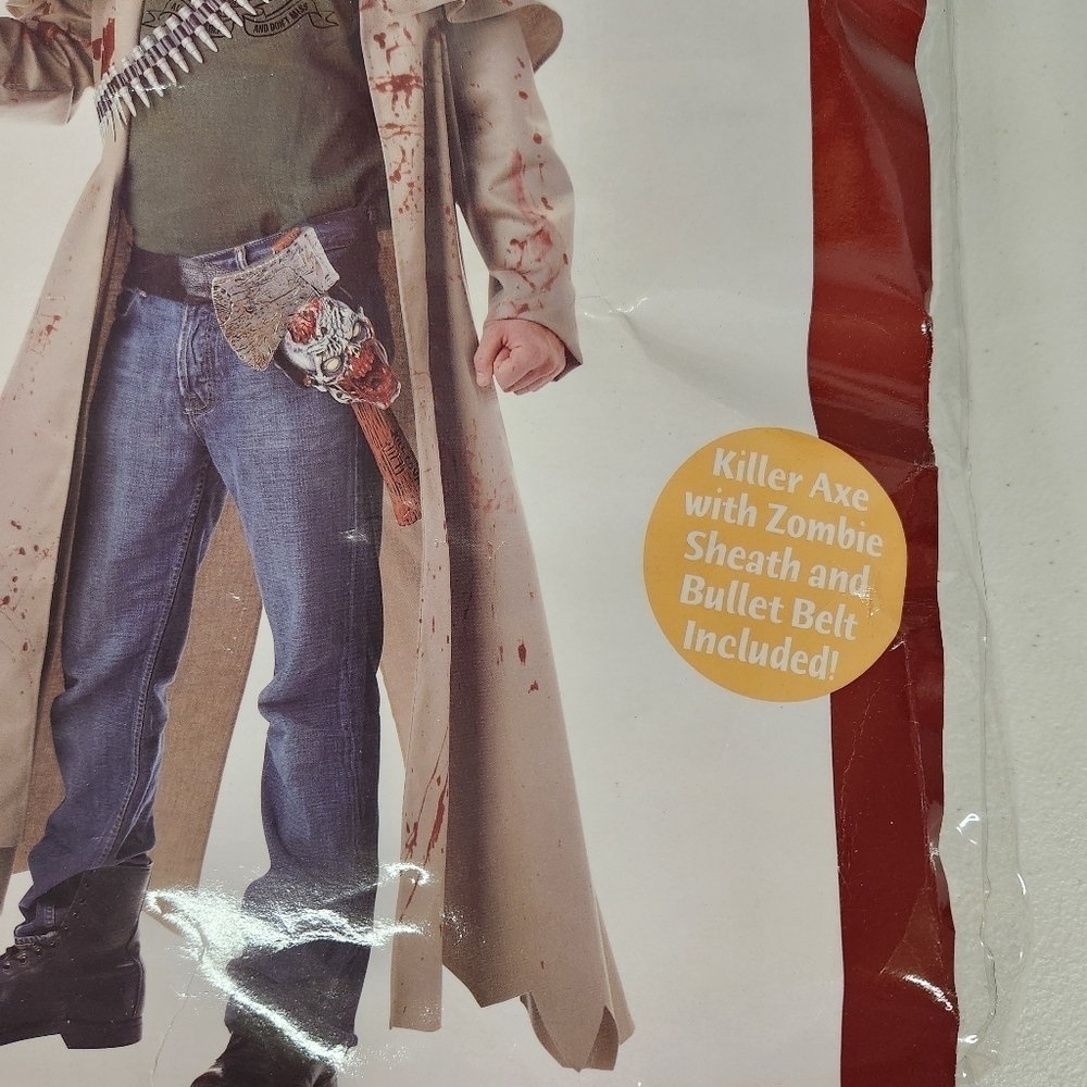 California Costume Zombie Hunter size adult XL 6 pieces jacket, ax, bullet belt - Picture 4 of 10